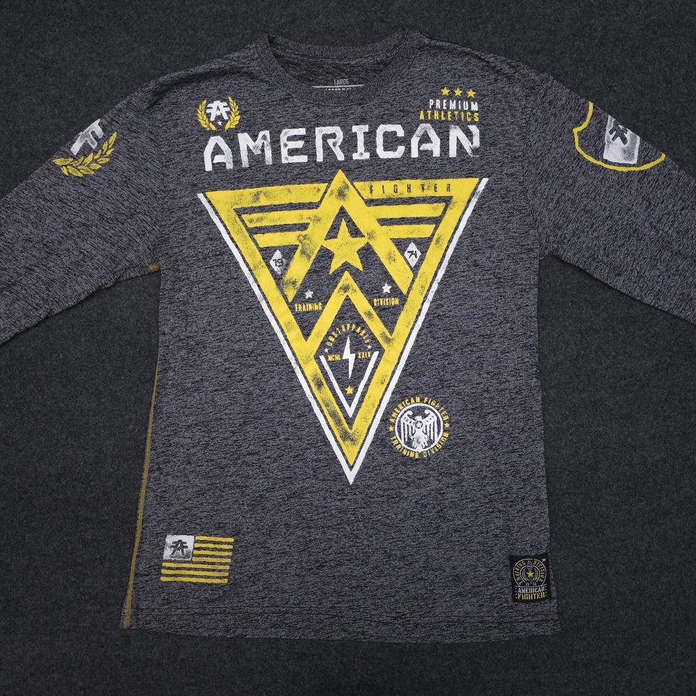 American Fighter by Affliction T Shirt Men's Large Long Sleeve Graphic Print MMA